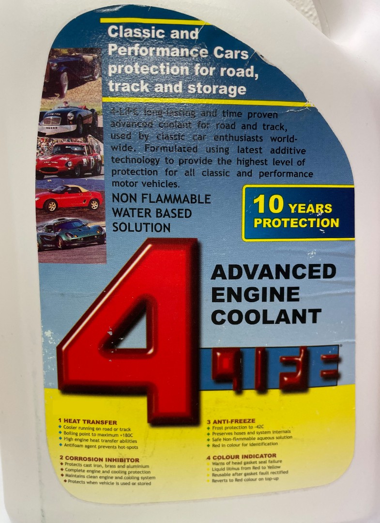 4-Life Classic Car Coolant - 10 Year Protection - 5 Litre Castrol-FLC5
