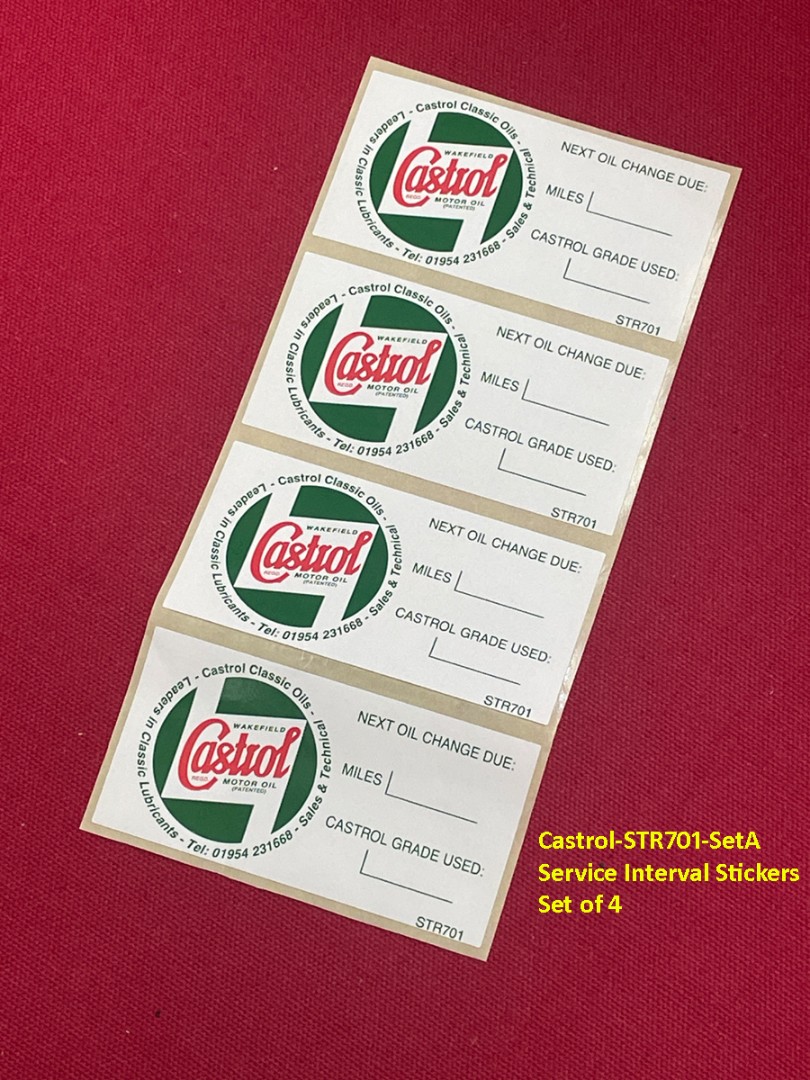 Castrol-Classic Service Sticker Sold as a Set of Four (4)  Castrol-STR701-SetA